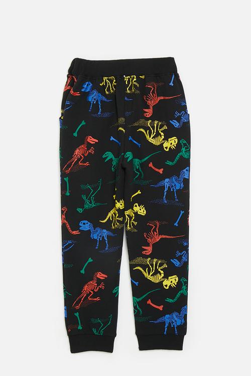 Dino skeleton aop cuffed joggers - black/multi