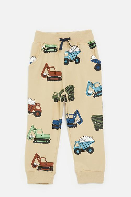 Cuffed jogger pants - beige/fleet