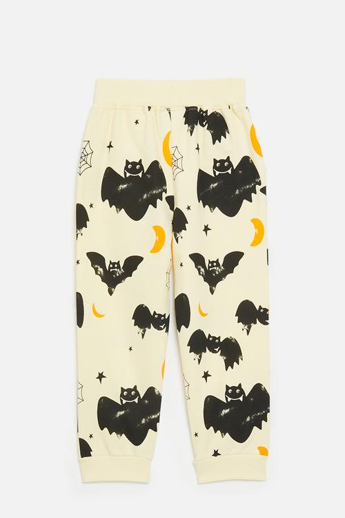 Bat all-over-print cuffed joggers - light yellow/multi