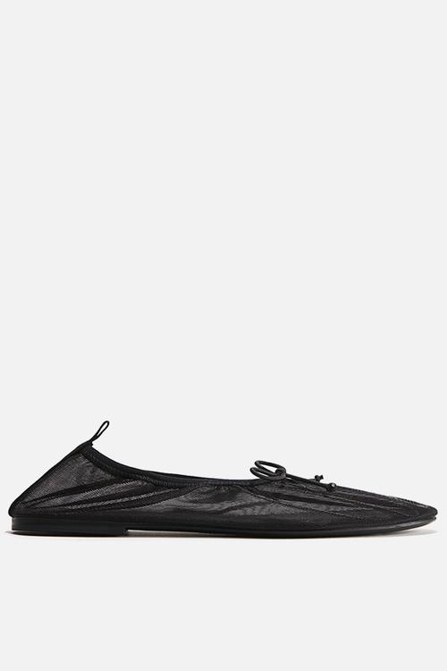 Mesh ballet pumps - black