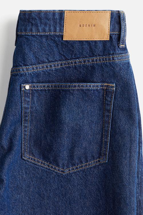 High knee denim shorts - dark denim blue 