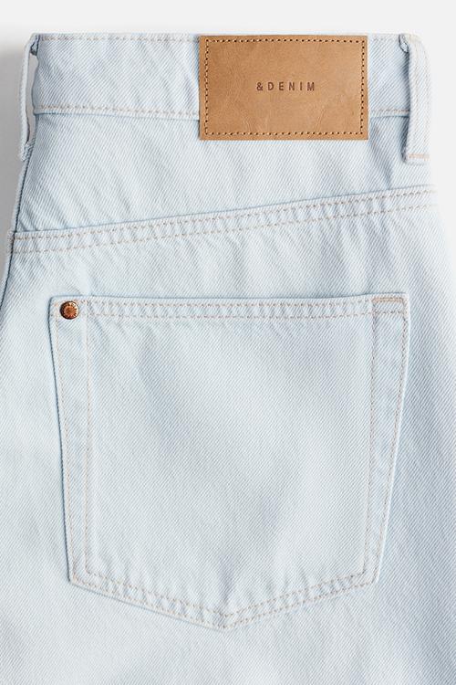 High knee denim shorts - pale denim blue