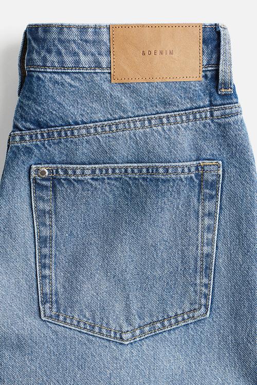 High knee denim shorts - denim blue