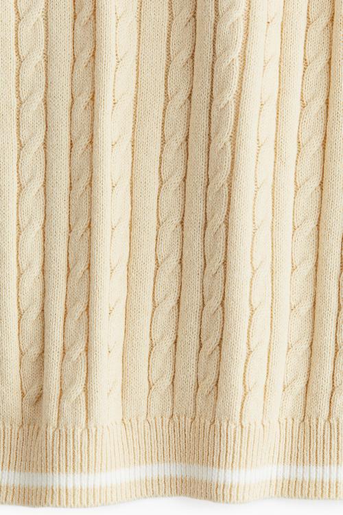 Cable-knit top - light yellow 
