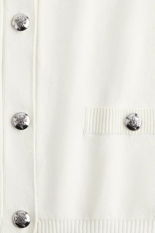 Fine-knit cardigan - white