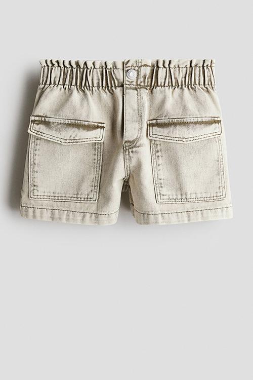 Loose fit denim shorts - pale denim green