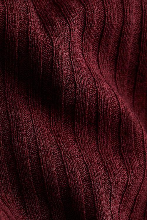 Rib-knit dress - burgundy