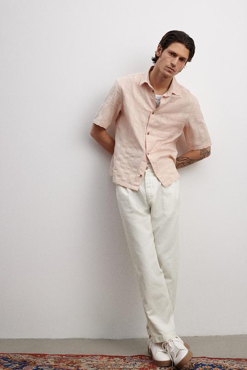 Relaxed fit lyocell-blend trousers - white