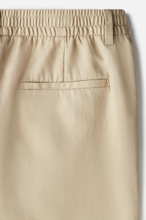 Regular fit lyocell-blend trousers - beige
