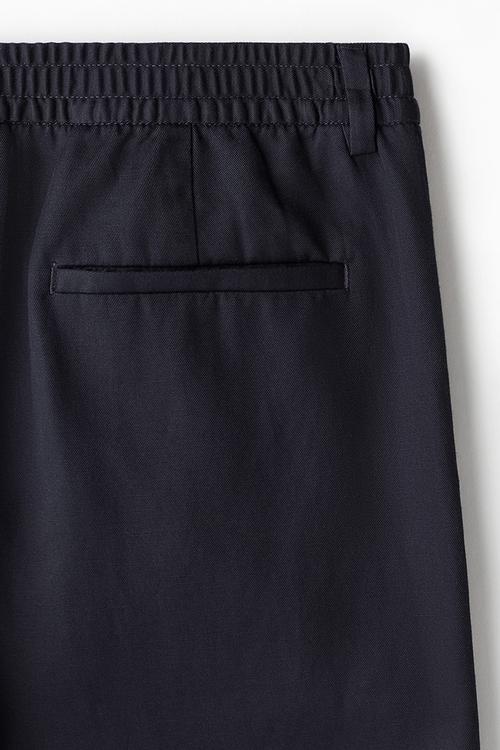 Regular fit lyocell-blend trousers - navy blue