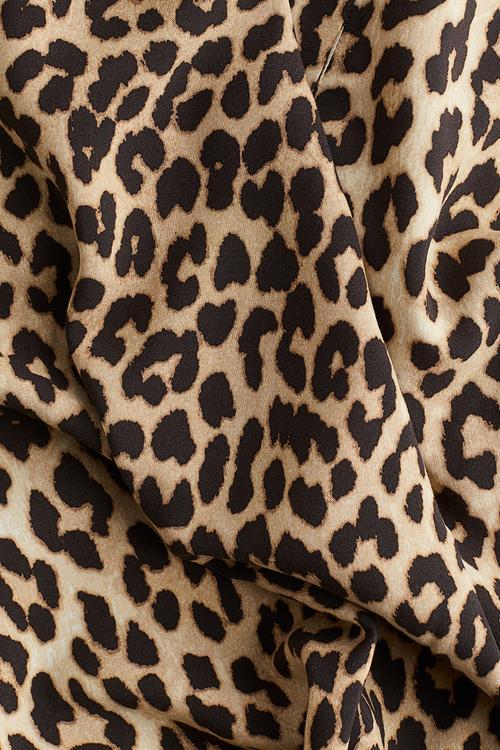 Viscose tunic dress - beige leopard print 