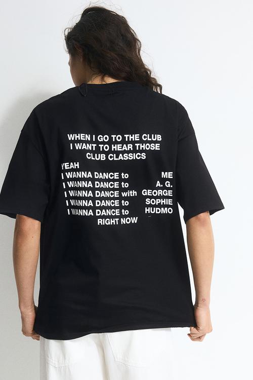 Oversized printed T-shirt - black charli xcx