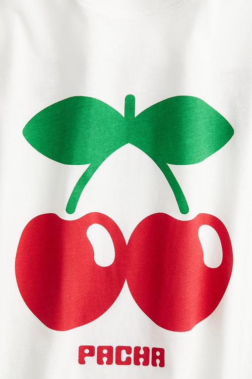 Oversized printed T-shirt - white pacha
