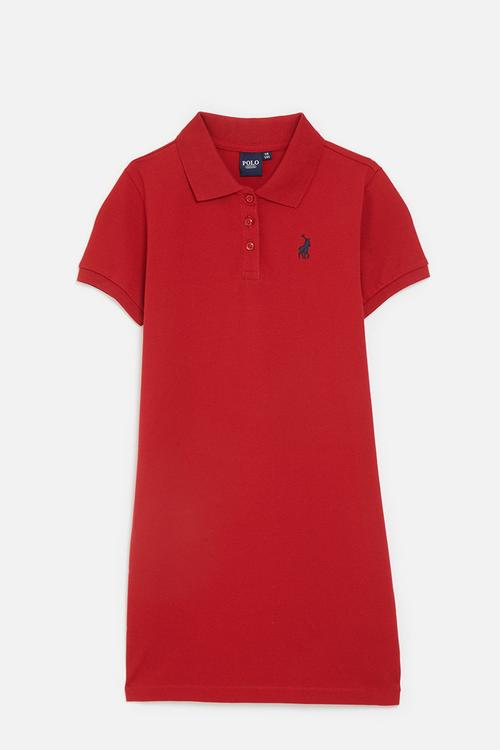Core girls dakota ss golfer dress - red