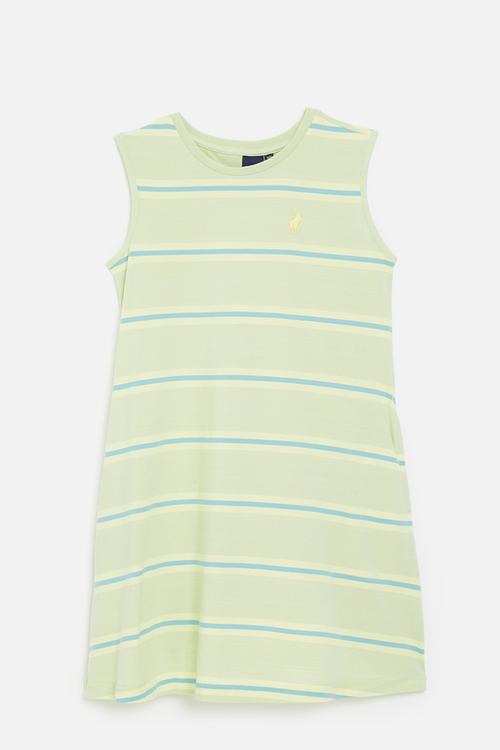 Girls cristina sl striped dress - sea green