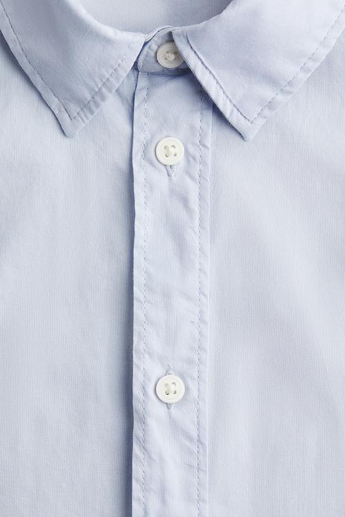 Short-sleeved cotton shirt - light blue