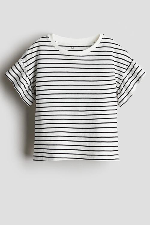 Cotton top - white/striped