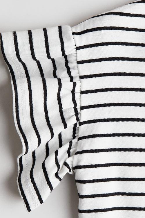 Cotton top - white/striped