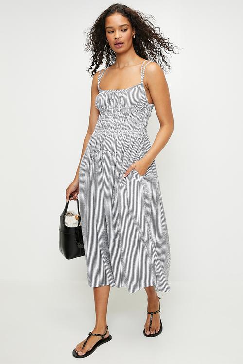 Grey stripe sundress - grey stripe