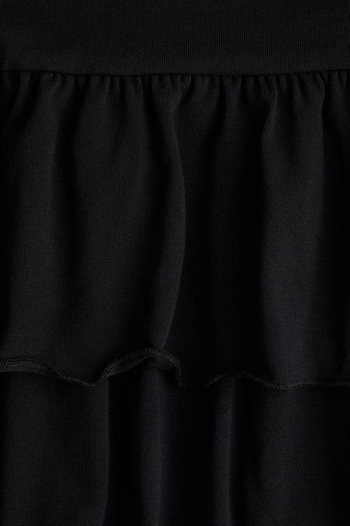 Tiered foldover-waist skirt - black