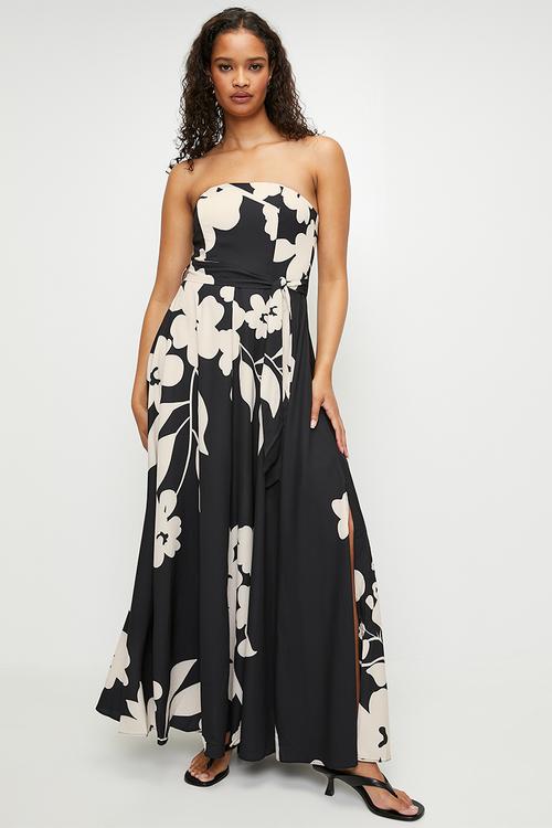 Black floral maxi dress - Black Floral