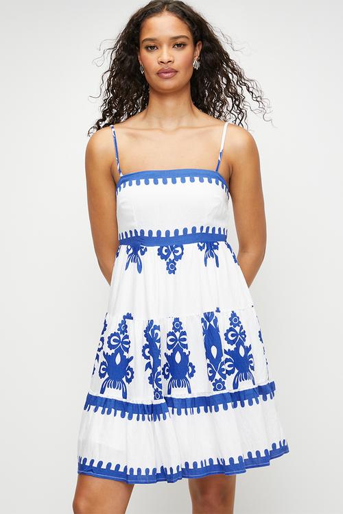 Blue paisley short dress - Blue Print