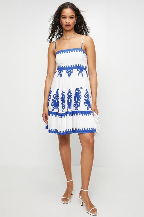 Blue paisley short dress - Blue Print