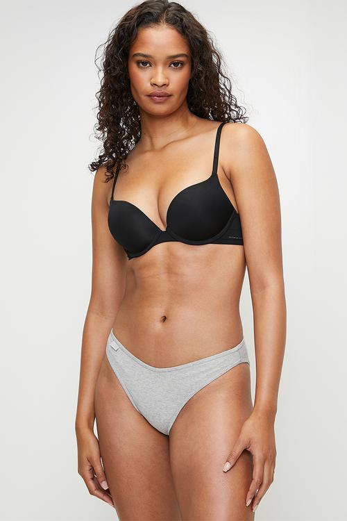 Organic Cotton Rib Bikini Brief - Grey Marle