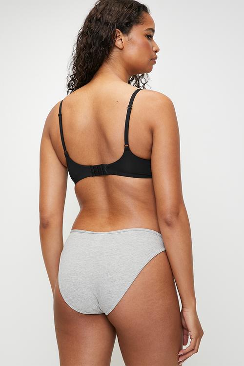 Organic Cotton Rib Bikini Brief - Grey Marle