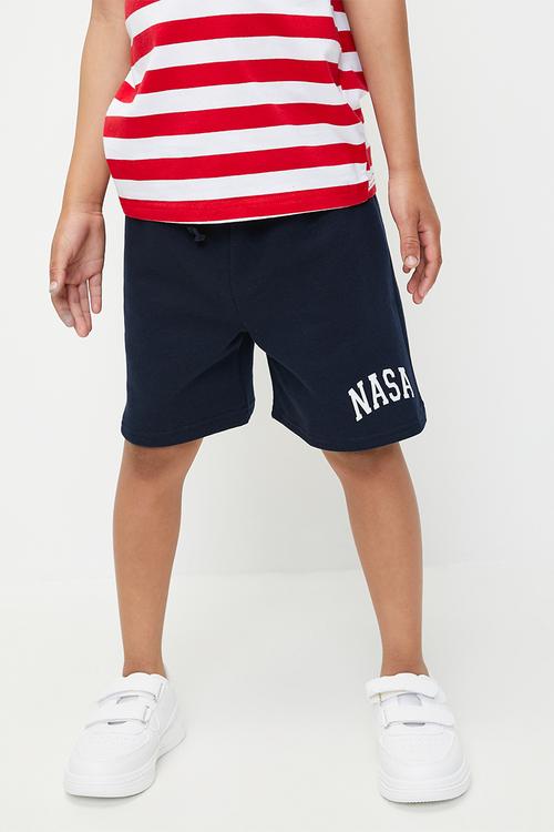 Nasa shorts - navy blue & white