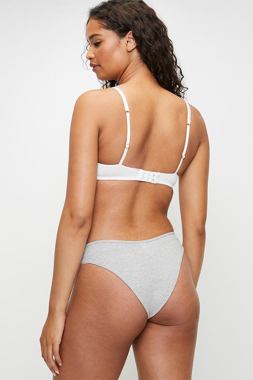 Organic Cotton Rib Cheeky Brief - Grey Marle