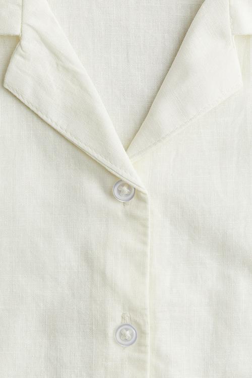 Cropped knot-detail shirt - white