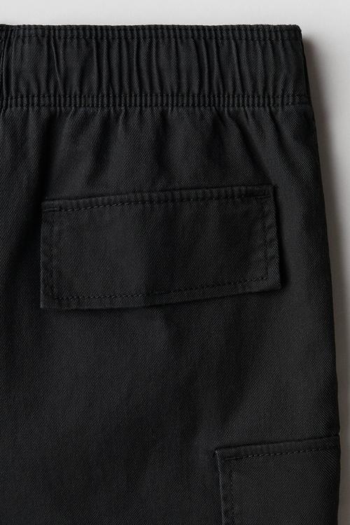 Cargo twill shorts - black