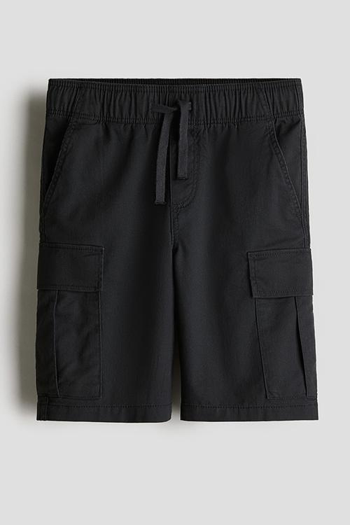 Cargo twill shorts - black