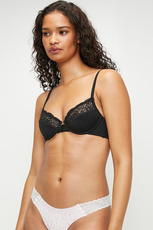 Sabrina lace lightly lined bra 2 pack - black/coconut milk morning mist