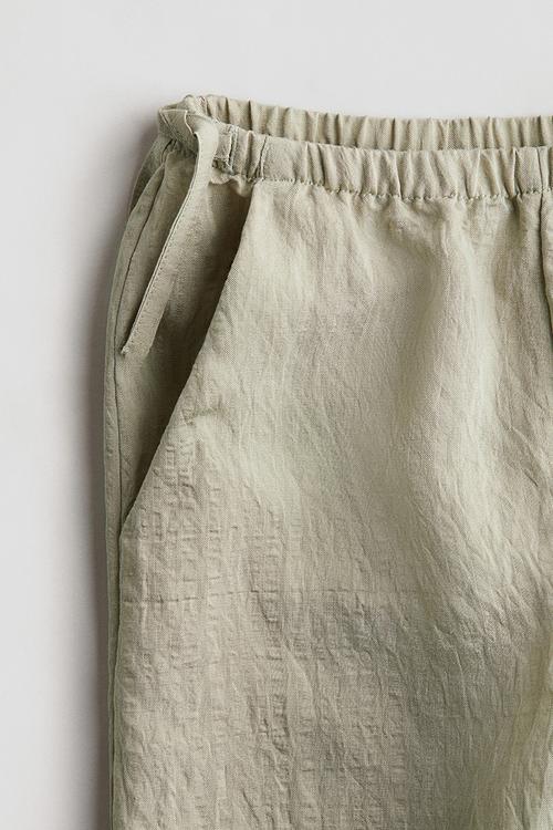Tie-detail trousers - light khaki green
