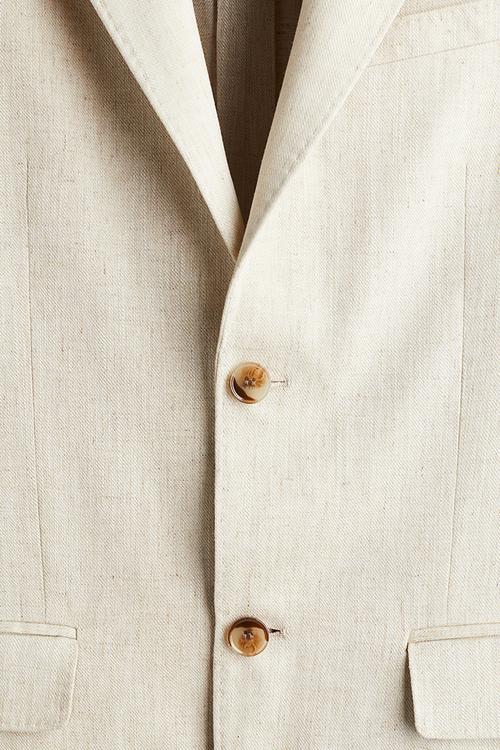 Regular fit linen-blend jacket - light beige