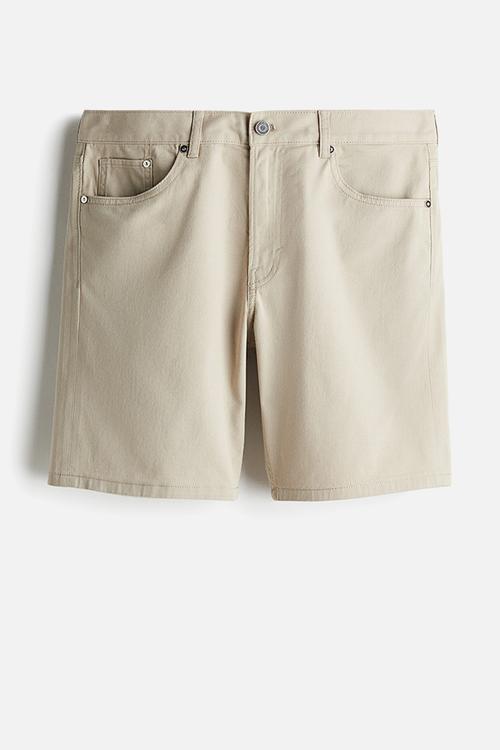 Regular fit twill shorts - light beige