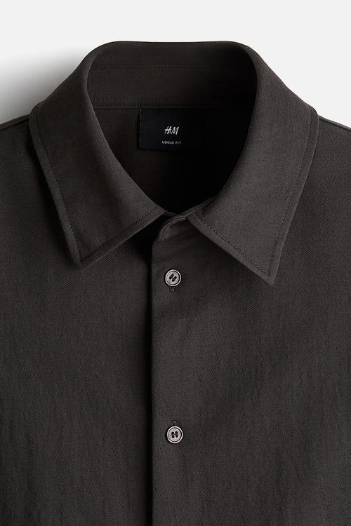 Loose fit shirt - dark brown