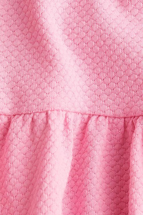 Flutter-sleeved cotton dress - pink