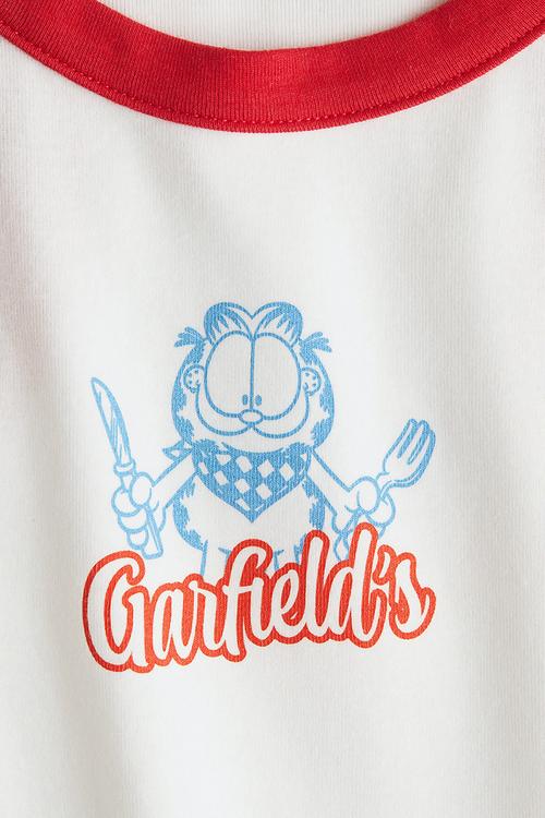 Printed vest top - white garfield