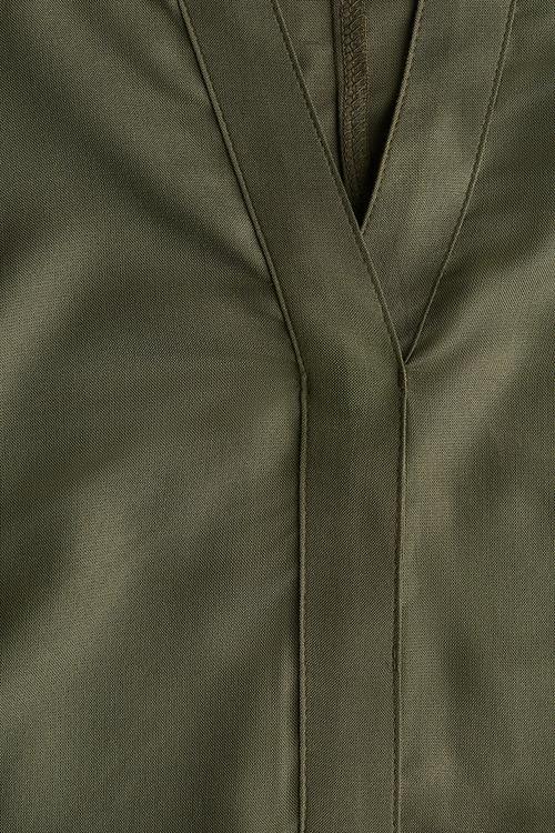 Viscose tunic dress - dark khaki green