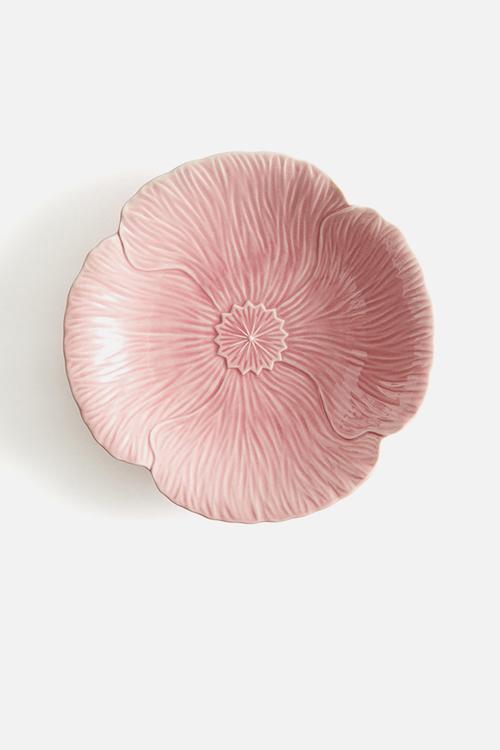 Stoneware serving plate - pink