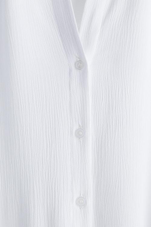 Crinkled viscose shirt - white
