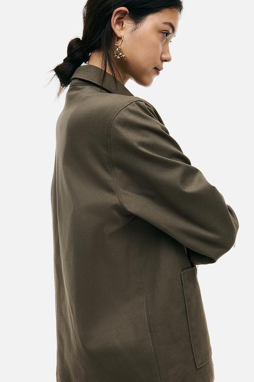 Cotton utility jacket - khaki green