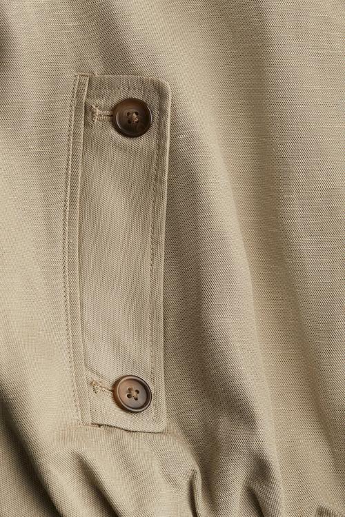 Linen-blend bomber jacket - beige