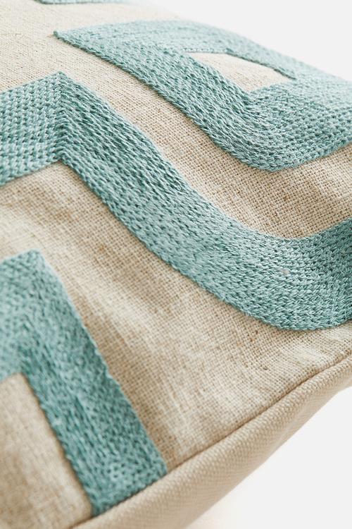 Patterned cushion cover - light blue 