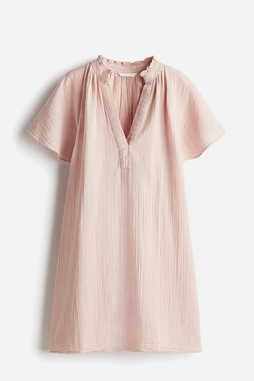 A-line muslin dress - powder pink