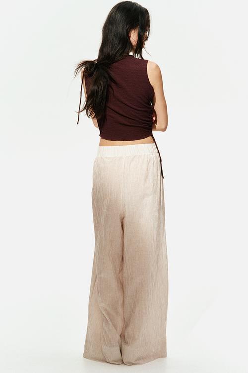 Drawstring-detail top - burgundy