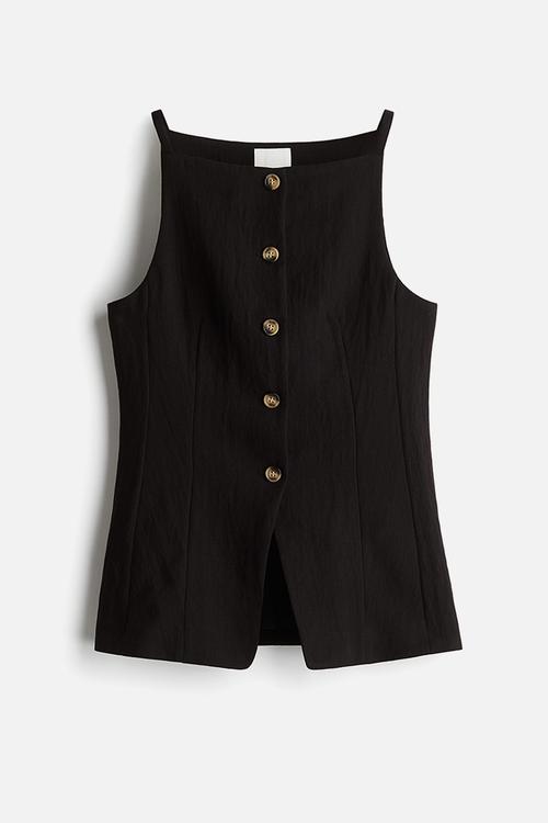 Tapered-waist waistcoat - black